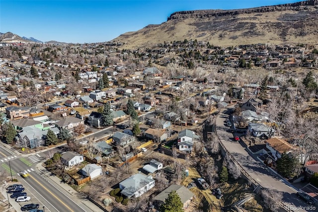 bird's eye view with a mountain view and a residential view