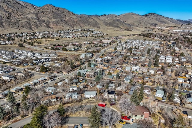 property view of mountains featuring a residential view