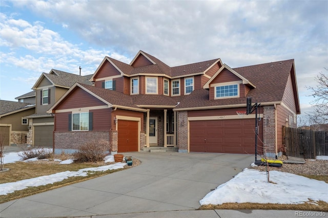 craftsman house featuring a garage