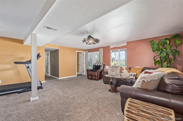42313 Vista Rdg, Parker, CO 80138 - carpeted living area with baseboards and a textured ceiling