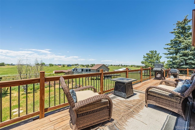 42313 Vista Rdg, Parker, CO 80138 - wooden terrace with area for grilling