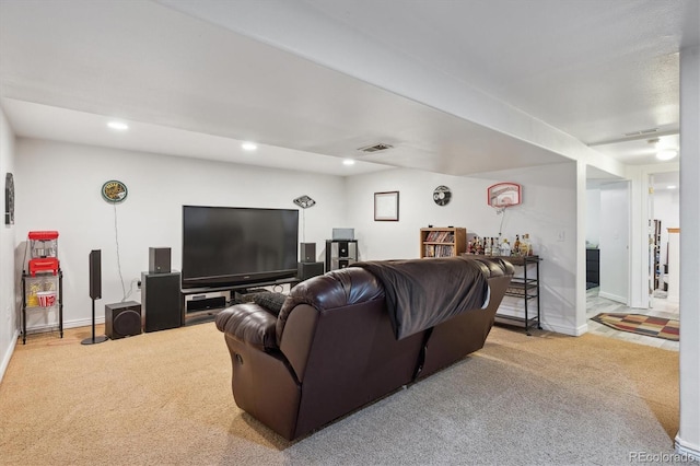 11337 E 1st Ave, Aurora, CO 80010 - living room with carpet flooring, recessed lighting, and baseboards