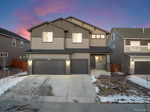 view of front of house featuring a garage