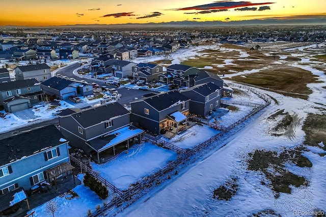 view of snowy aerial view