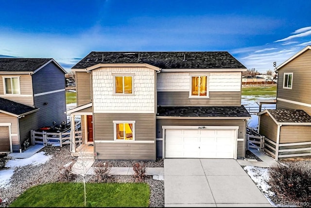 view of front of house featuring a garage