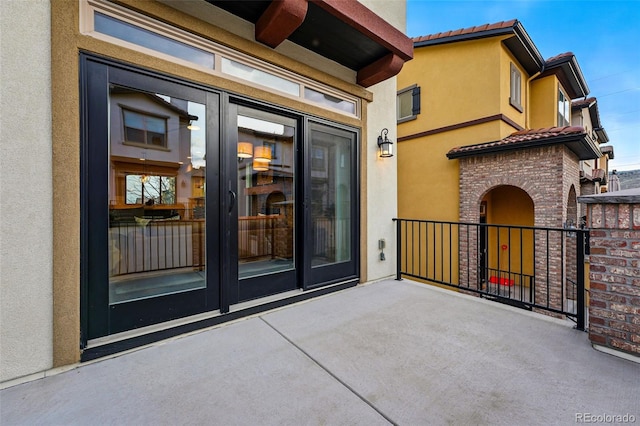 view of patio featuring french doors
