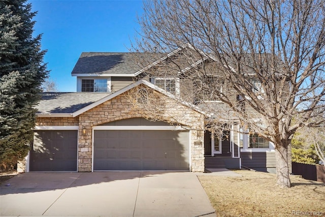 view of front of home featuring a garage