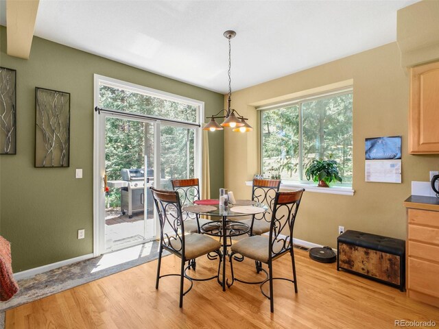 3648 Heatherwood Way, Evergreen, CO 80439 - dining room with light wood finished floors and baseboards