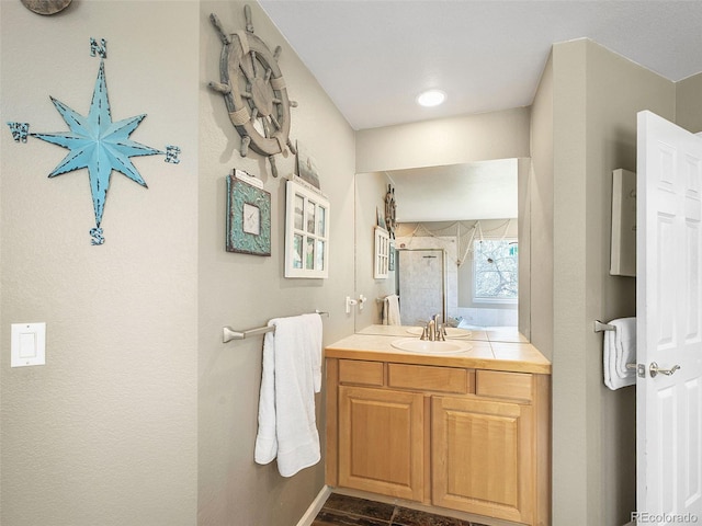 3648 Heatherwood Way, Evergreen, CO 80439 - bathroom with vanity and a shower