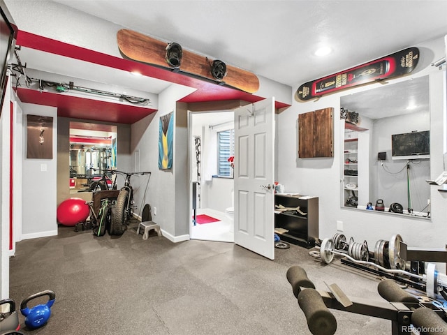 3648 Heatherwood Way, Evergreen, CO 80439 - exercise room with baseboards