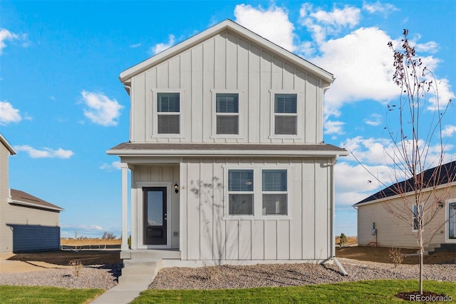 view of front of property featuring board and batten siding