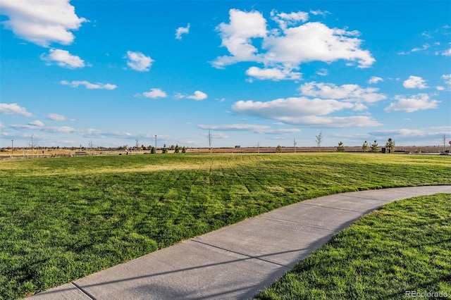 view of yard with a rural view