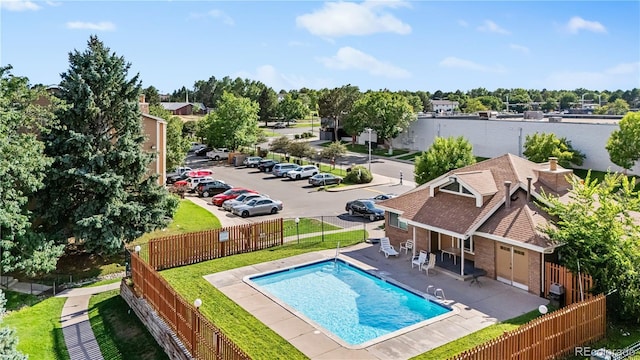 view of pool featuring a patio area