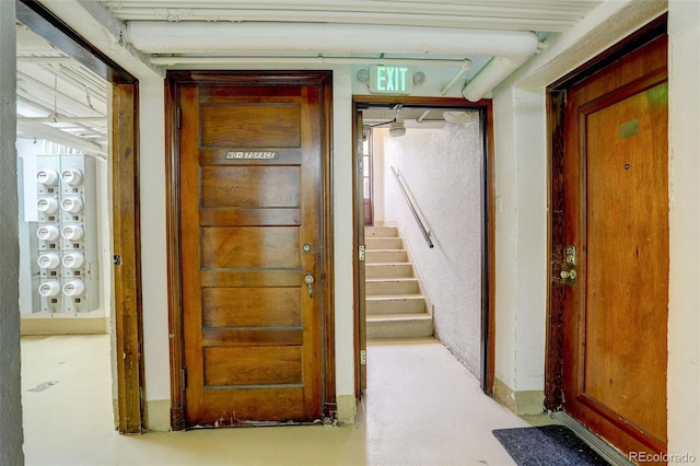 1060 N Washington St Unit 1A, Denver, CO 80203 - hall with concrete floors and stairs