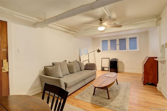 1060 N Washington St Unit 1A, Denver, CO 80203 - living area with a ceiling fan and light wood-type flooring