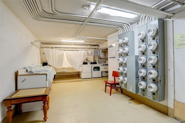 1060 N Washington St Unit 1A, Denver, CO 80203 - basement with estacked washer and dryer