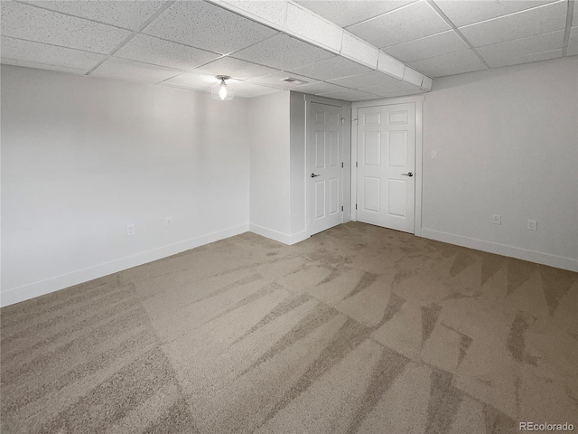 interior space featuring a paneled ceiling