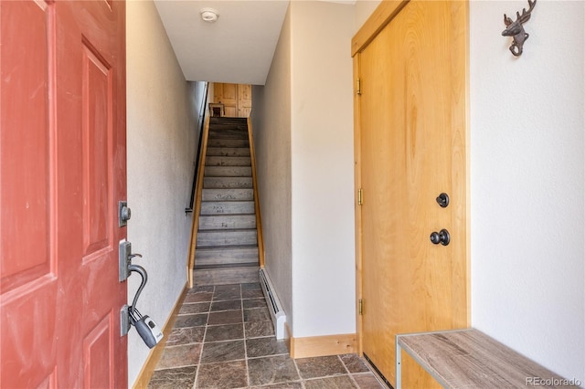 133 Creek Ln, Silverthorne, CO 80498 - foyer entrance featuring stairway and dark stone finish flooring