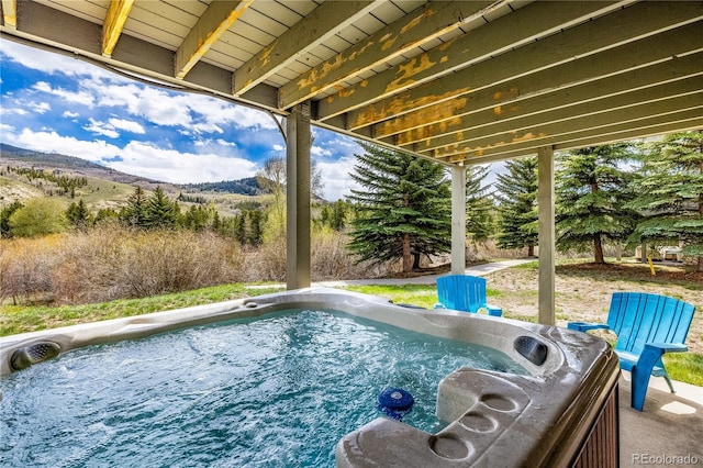 133 Creek Ln, Silverthorne, CO 80498 - view of pool with a hot tub and a mountain view