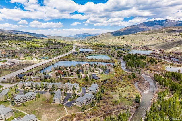 133 Creek Ln, Silverthorne, CO 80498 - aerial overview of property's location with a water and mountain view and nearby suburban area