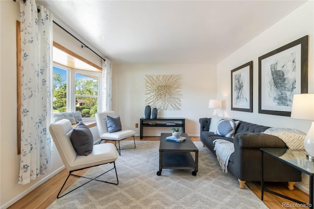 5593 E Center Ave, Denver, CO 80246 - living room featuring wood finished floors