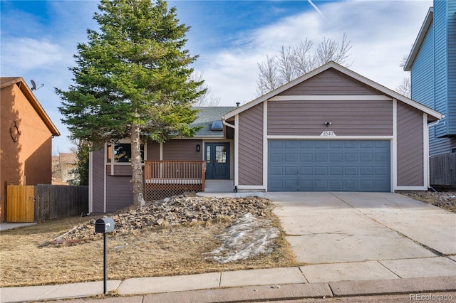 view of front of house with a garage