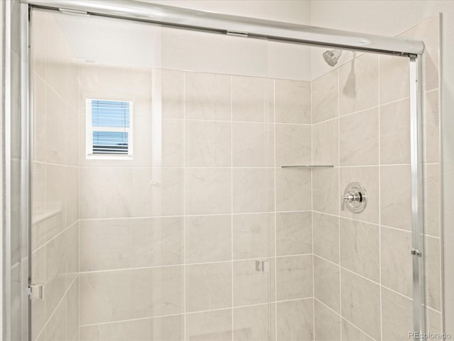 bathroom featuring a shower stall