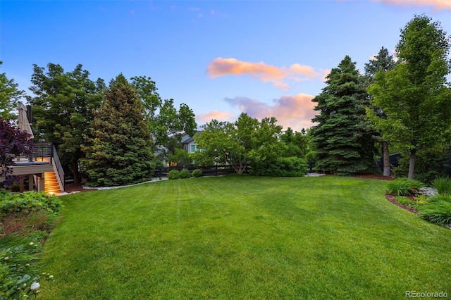 6175 Puma Sands, Lone Tree, CO 80124 - view of grassy yard with stairway