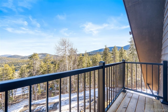 balcony with a mountain view