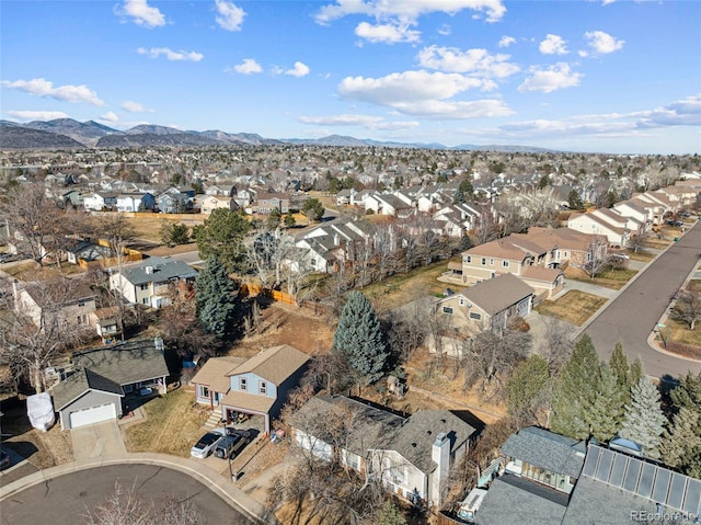 aerial view featuring a mountain view