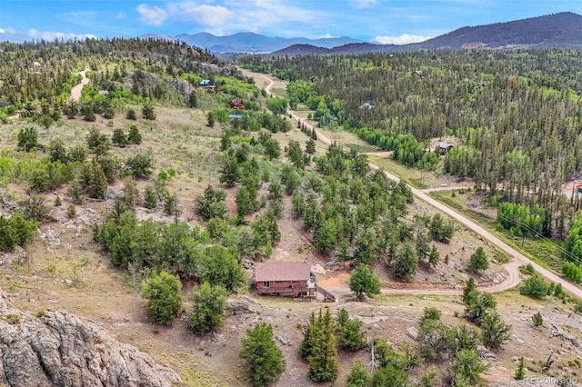 bird's eye view with a mountain view