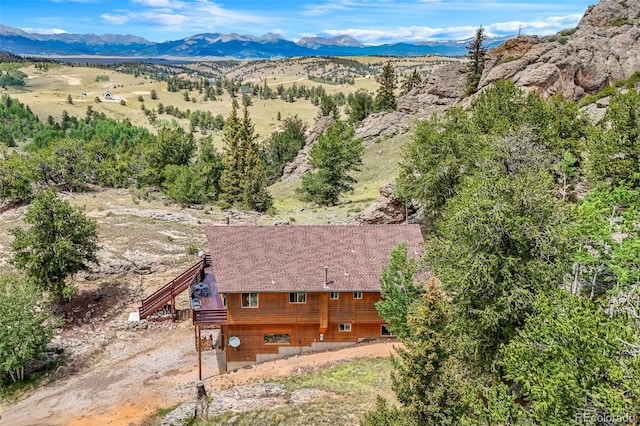 bird's eye view featuring a mountain view