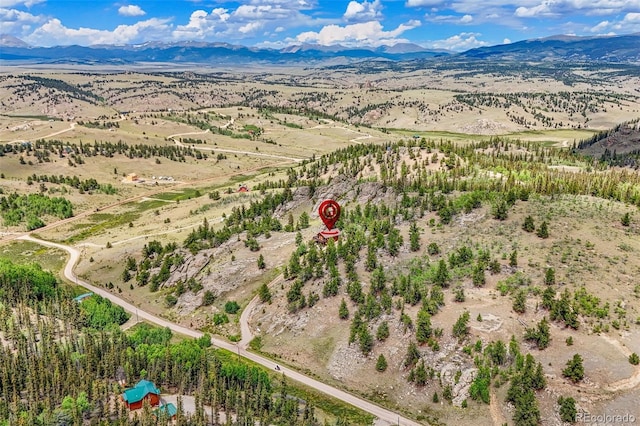 bird's eye view featuring a mountain view