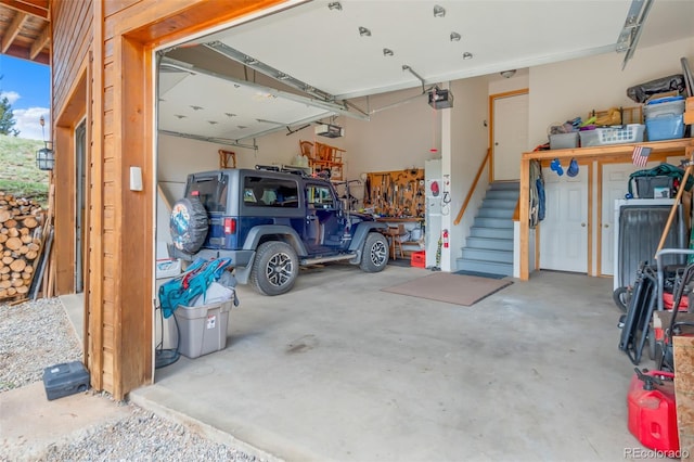 garage featuring a garage door opener