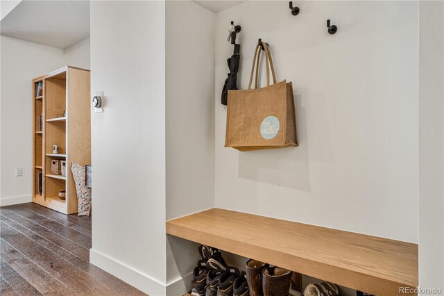 1750 Wewatta St Unit 525, Denver, CO 80202 - mudroom with dark wood-style floors and baseboards