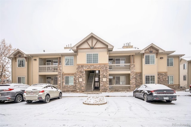 view of front of home featuring stone siding