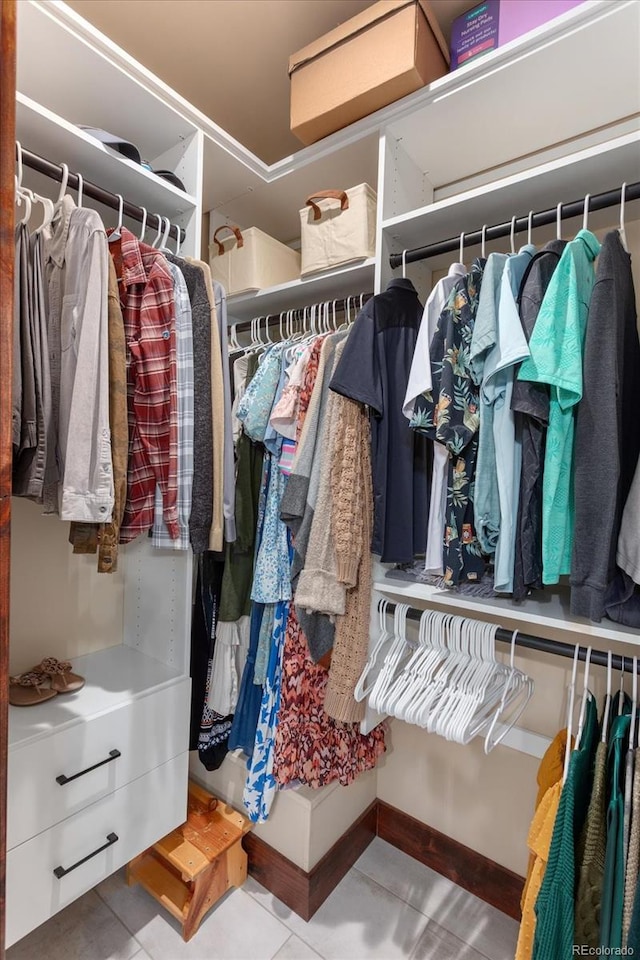 view of walk in closet