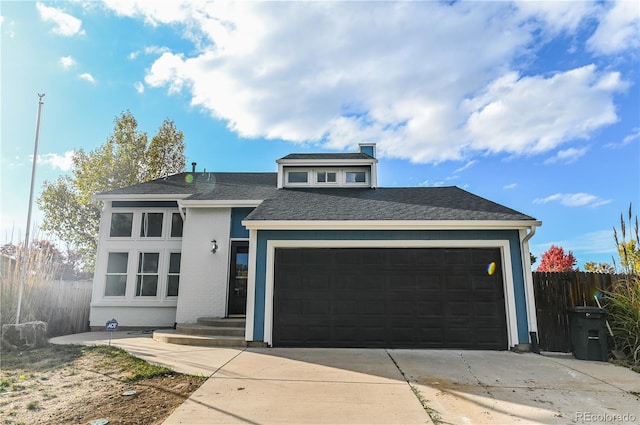 view of front facade featuring a garage