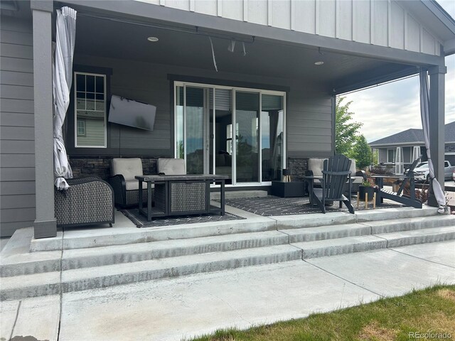 view of patio / terrace with an outdoor living space