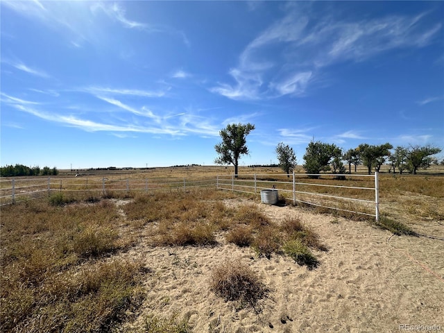 view of yard with a rural view