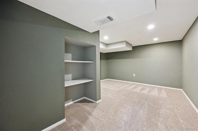 1610 Trenton St, Denver, CO 80220 - finished below grade area with recessed lighting, visible vents, carpet flooring, and baseboards