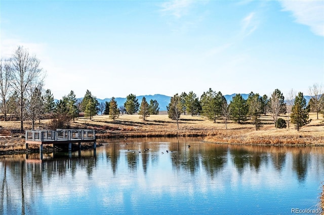 property view of water featuring a mountain view