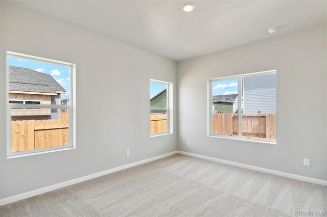 unfurnished room with carpet flooring and a wealth of natural light