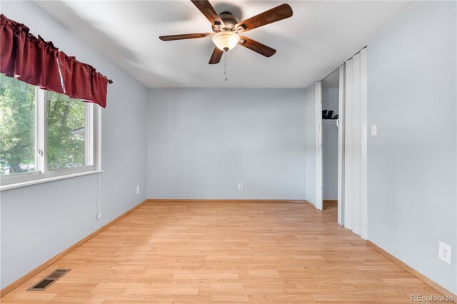 17503 E Lasalle Dr, Aurora, CO 80013 - empty room featuring light wood-style floors and a ceiling fan