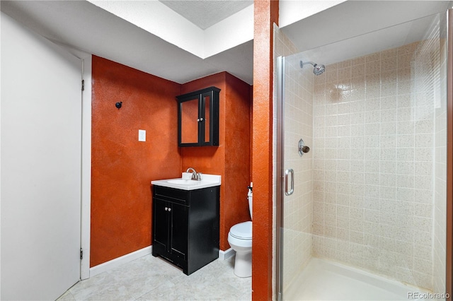 17503 E Lasalle Dr, Aurora, CO 80013 - full bathroom with vanity, a shower stall, and tile patterned flooring