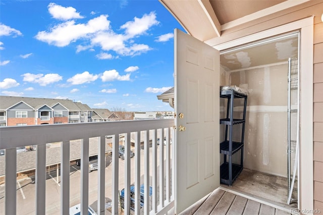 balcony featuring a residential view