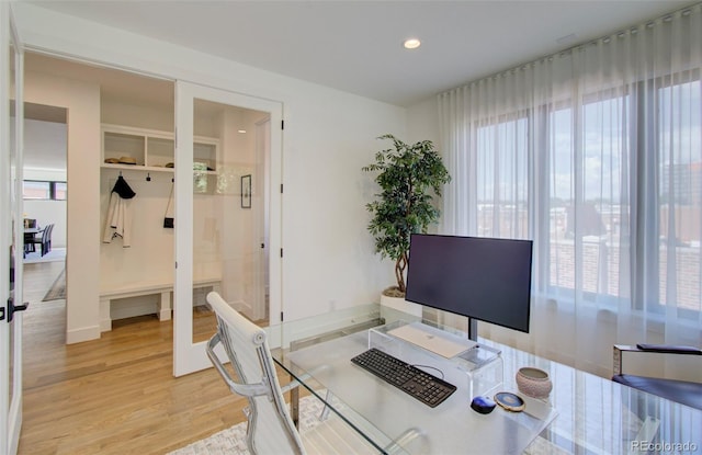 4224 E Dickenson Pl, Denver, CO 80222 - office space with plenty of natural light, light wood-type flooring, and recessed lighting