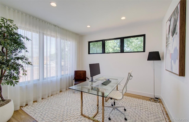 4224 E Dickenson Pl, Denver, CO 80222 - office space with light wood-type flooring and recessed lighting