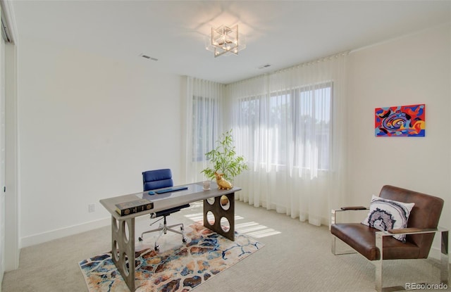4224 E Dickenson Pl, Denver, CO 80222 - home office featuring light carpet and baseboards