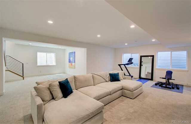 4224 E Dickenson Pl, Denver, CO 80222 - living room with light colored carpet and recessed lighting